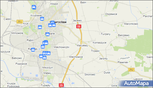 mapa Marulewy, Marulewy na mapie Targeo