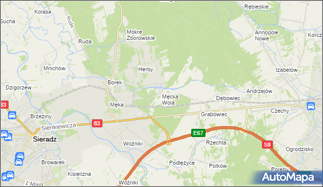 mapa Męcka Wola, Męcka Wola na mapie Targeo