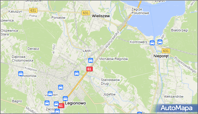 mapa Michałów-Reginów, Michałów-Reginów na mapie Targeo