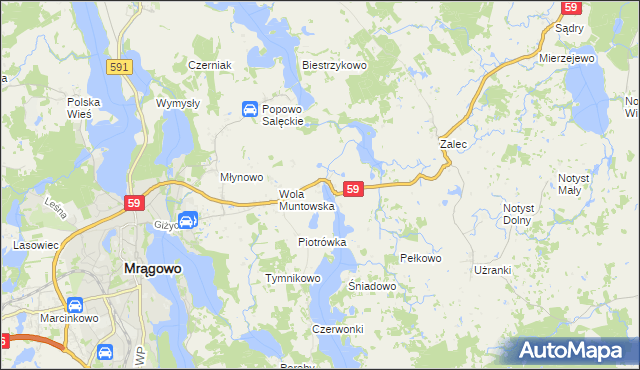 mapa Muntowo, Muntowo na mapie Targeo