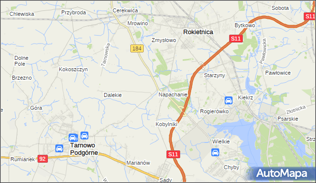 mapa Napachanie, Napachanie na mapie Targeo