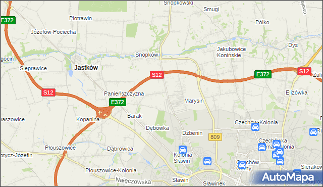 mapa Natalin gmina Jastków, Natalin gmina Jastków na mapie Targeo