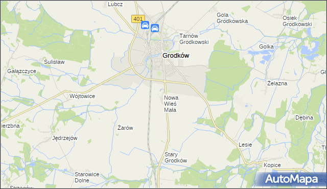 mapa Nowa Wieś Mała gmina Grodków, Nowa Wieś Mała gmina Grodków na mapie Targeo
