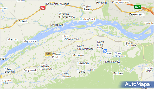 mapa Nowe Gniewniewice, Nowe Gniewniewice na mapie Targeo