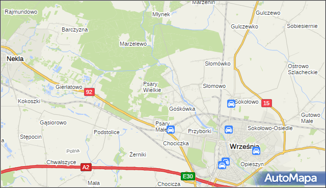 mapa Nowy Folwark gmina Września, Nowy Folwark gmina Września na mapie Targeo