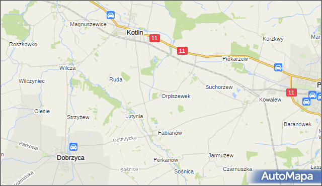 mapa Orpiszewek, Orpiszewek na mapie Targeo