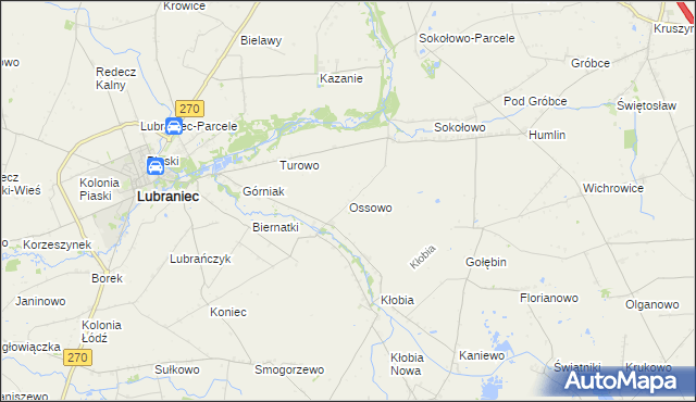 mapa Ossowo, Ossowo na mapie Targeo