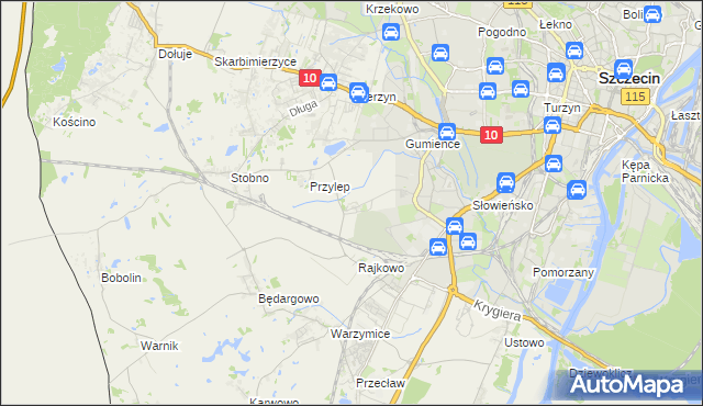 mapa Ostoja gmina Kołbaskowo, Ostoja gmina Kołbaskowo na mapie Targeo