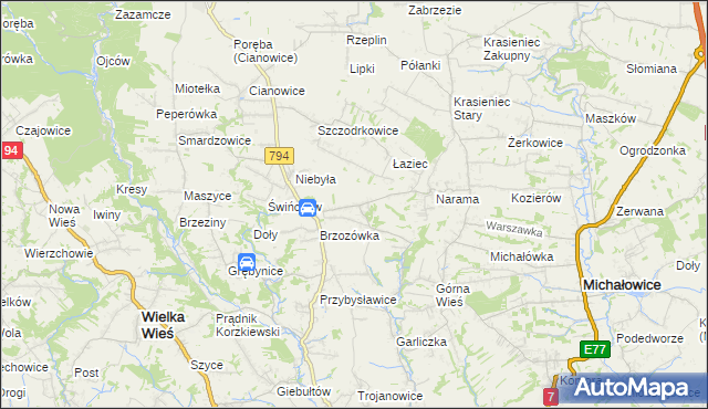 mapa Owczary gmina Zielonki, Owczary gmina Zielonki na mapie Targeo