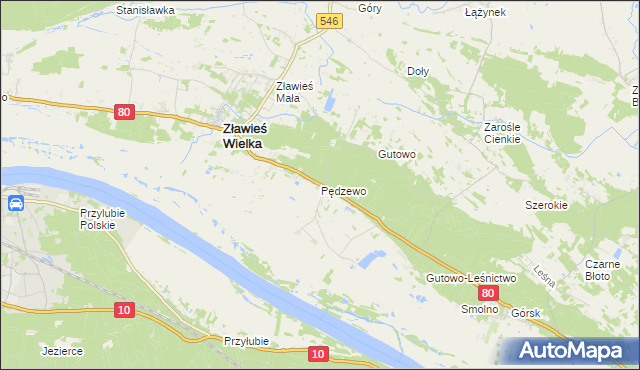 mapa Pędzewo, Pędzewo na mapie Targeo