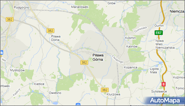 mapa Piława Górna, Piława Górna na mapie Targeo