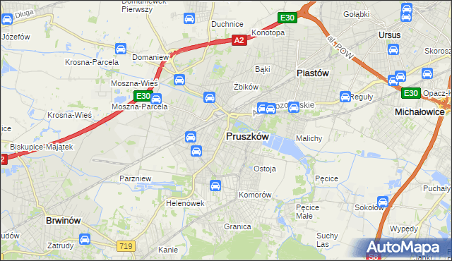 mapa Pruszków, Pruszków na mapie Targeo