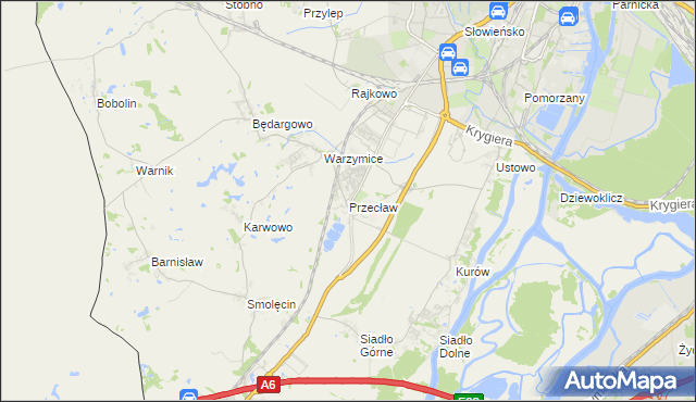 mapa Przecław gmina Kołbaskowo, Przecław gmina Kołbaskowo na mapie Targeo