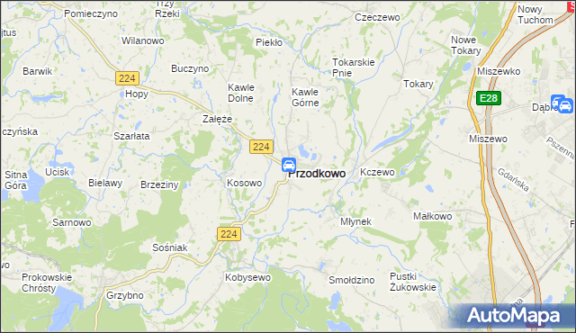 mapa Przodkowo, Przodkowo na mapie Targeo