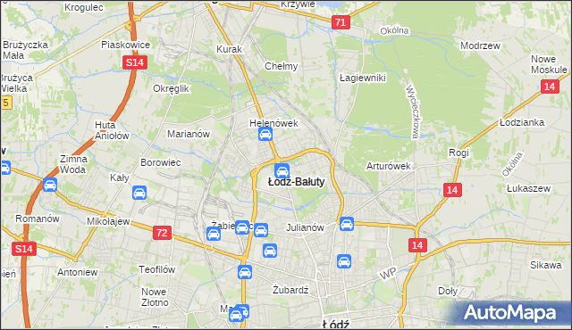 mapa Radogoszcz gmina Łódź, Radogoszcz gmina Łódź na mapie Targeo