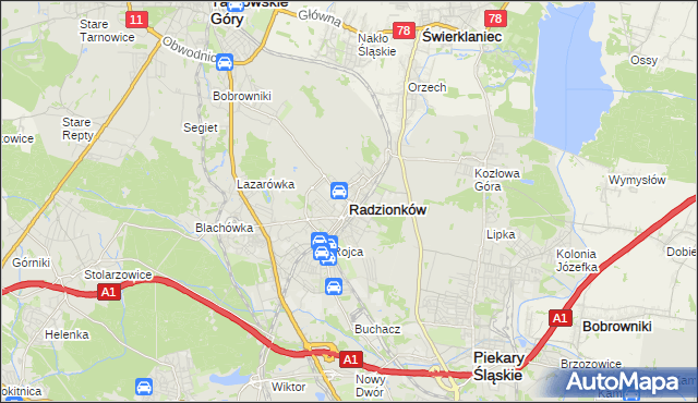 mapa Radzionków, Radzionków na mapie Targeo