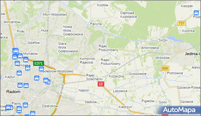mapa Rajec Poduchowny, Rajec Poduchowny na mapie Targeo