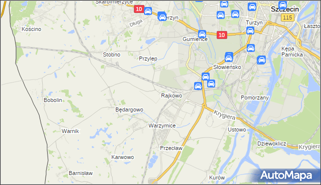 mapa Rajkowo, Rajkowo na mapie Targeo
