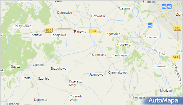 mapa Siemcichy, Siemcichy na mapie Targeo