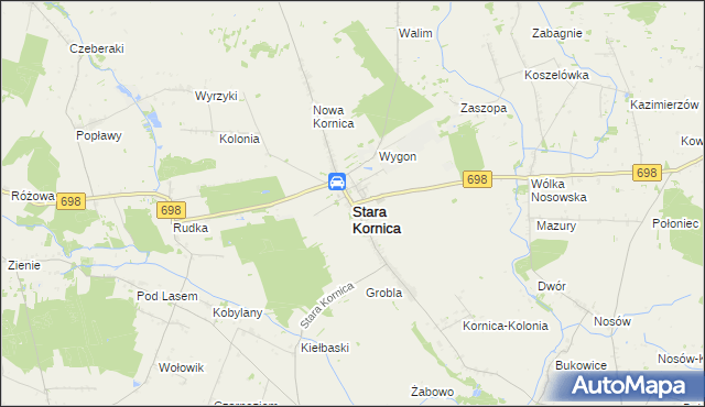 mapa Stara Kornica, Stara Kornica na mapie Targeo