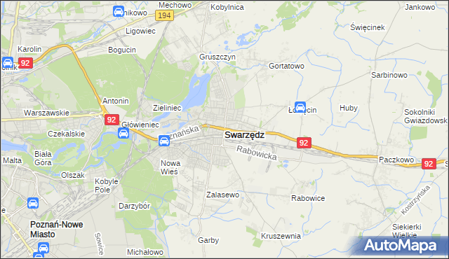 mapa Swarzędz, Swarzędz na mapie Targeo