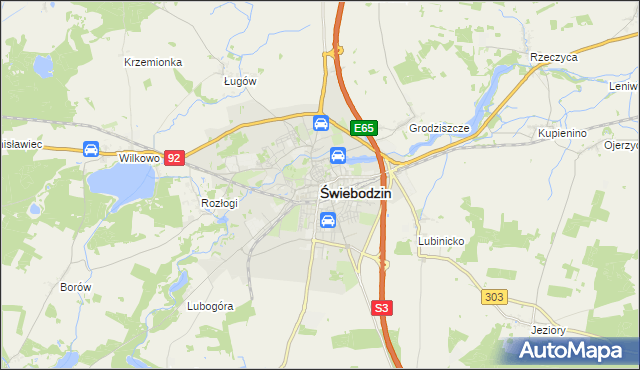 mapa Świebodzin, Świebodzin na mapie Targeo