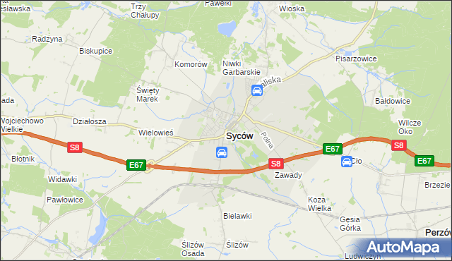 mapa Syców, Syców na mapie Targeo