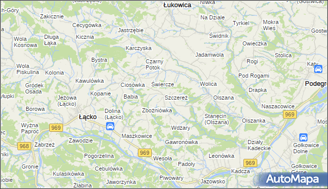 mapa Szczereż, Szczereż na mapie Targeo