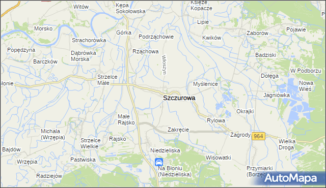 mapa Szczurowa, Szczurowa na mapie Targeo