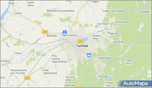 mapa Tuchola, Tuchola na mapie Targeo