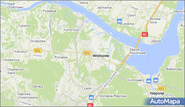 mapa Wieliszew, Wieliszew na mapie Targeo