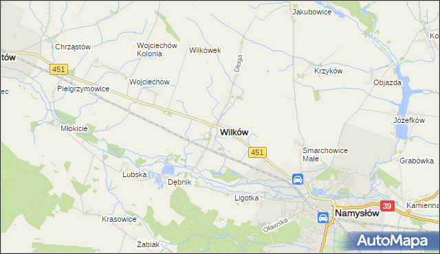 mapa Wilków powiat namysłowski, Wilków powiat namysłowski na mapie Targeo