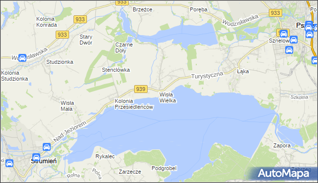 mapa Wisła Wielka, Wisła Wielka na mapie Targeo