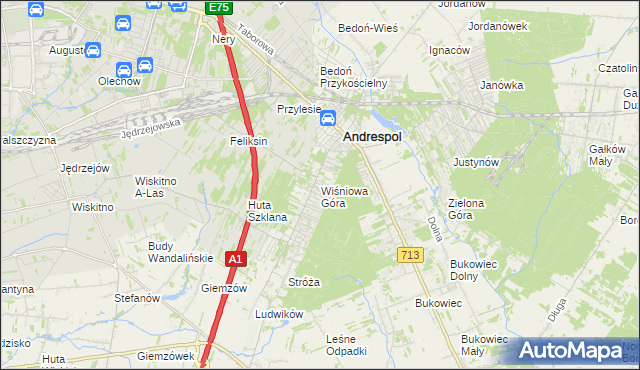 mapa Wiśniowa Góra, Wiśniowa Góra na mapie Targeo