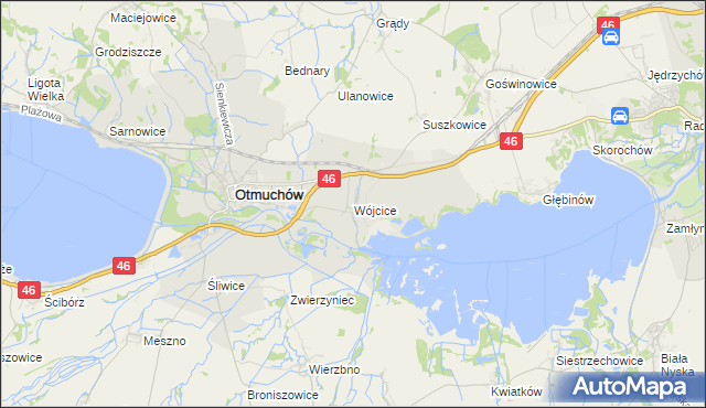 mapa Wójcice gmina Otmuchów, Wójcice gmina Otmuchów na mapie Targeo