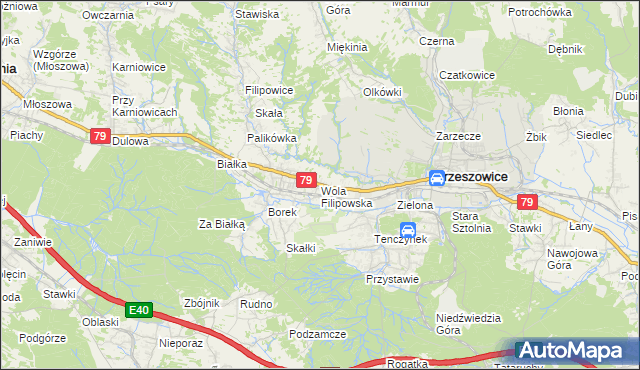 mapa Wola Filipowska, Wola Filipowska na mapie Targeo