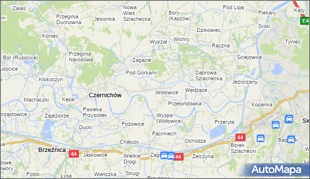 mapa Wołowice, Wołowice na mapie Targeo