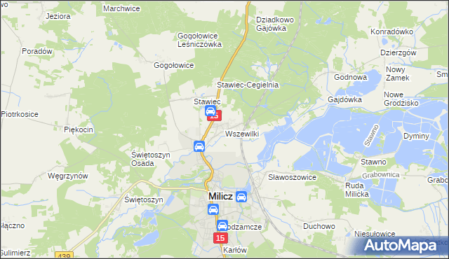 mapa Wszewilki, Wszewilki na mapie Targeo