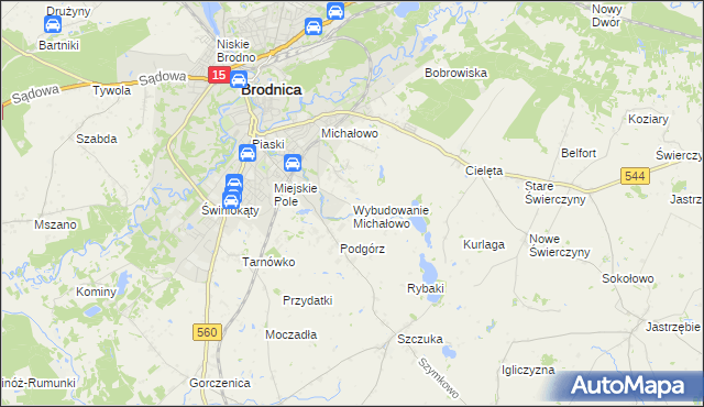 mapa Wybudowanie Michałowo, Wybudowanie Michałowo na mapie Targeo