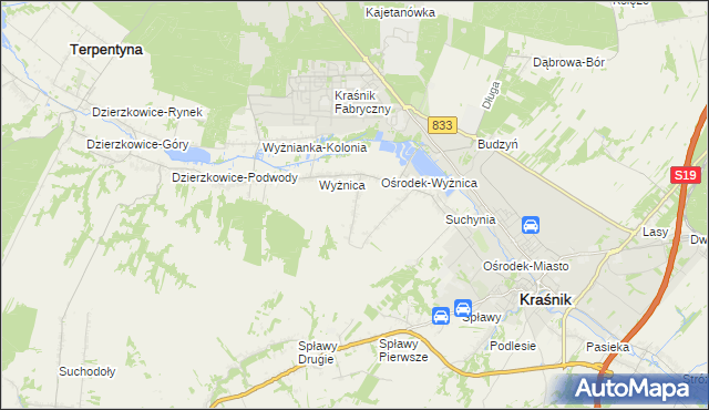 mapa Wyżnica-Kolonia, Wyżnica-Kolonia na mapie Targeo