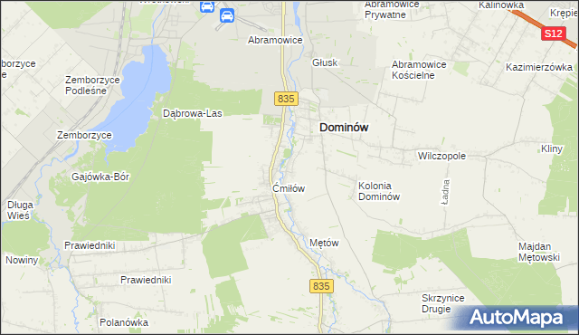 mapa Żabia Wola gmina Głusk, Żabia Wola gmina Głusk na mapie Targeo