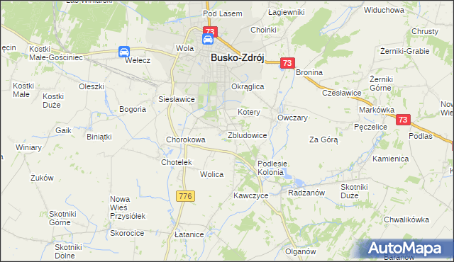 mapa Zbludowice, Zbludowice na mapie Targeo