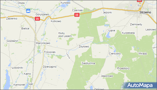 mapa Zbytowo, Zbytowo na mapie Targeo