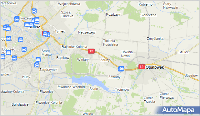 mapa Zduny gmina Opatówek, Zduny gmina Opatówek na mapie Targeo