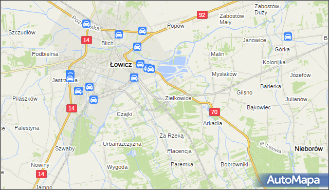 mapa Zielkowice, Zielkowice na mapie Targeo