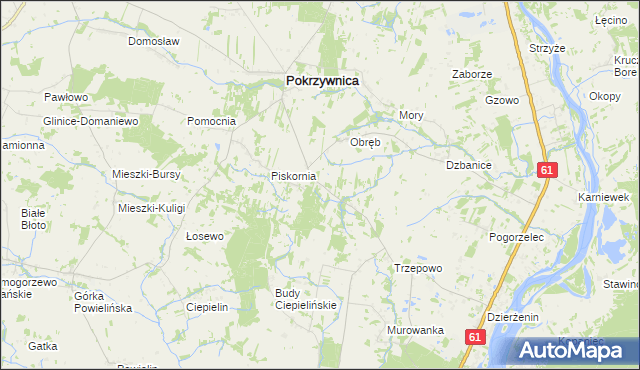 mapa Budy Obrębskie, Budy Obrębskie na mapie Targeo