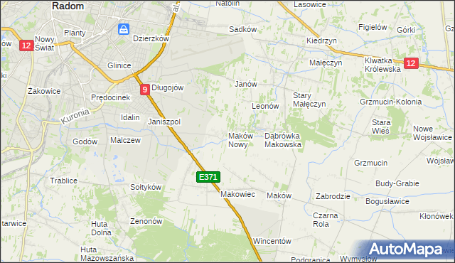 mapa Maków Nowy, Maków Nowy na mapie Targeo