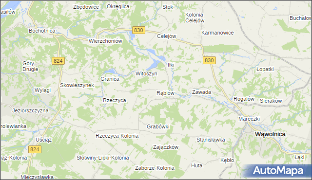mapa Rąblów, Rąblów na mapie Targeo