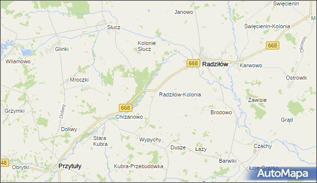 mapa Radziłów-Kolonia, Radziłów-Kolonia na mapie Targeo