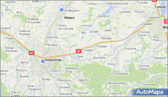 mapa Inwałd, Inwałd na mapie Targeo